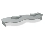 Valde 250" Curved Reception Desk w/ 2 Left Countertops (ADA Compliant) - 250" w/ Aluminum Satinato Body +Worktop by MDD Office Furniture