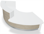 Valde LAV30L Curved Reception Desk w/ Left Countertop (ADA Compliant) - 115" by MDD Office Furniture
