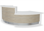 Valde LAV30L Curved Reception Desk w/ Left Countertop (ADA Compliant) - 115" by MDD Office Furniture