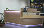 Valde LAV88L Curved Reception Desk w/ Left Countertop (ADA Compliant) - 112" by MDD Office Furniture