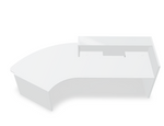 Valde LAV88L Curved Reception Desk w/ Left Countertop (ADA Compliant) - 112" w/ White Pastel Body + Worktop by MDD Office Furniture