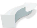 Valde 135" Curved Reception Desk w/ Left Countertop (ADA Compliant) - LAV32L by MDD Office Furniture