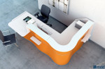 Wave L-Shaped Reception Desk System by MDD Office Furniture