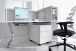 Wave Reception Desk optional vertical cable management by MDD Office Furniture