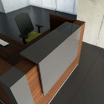 Tera Reception Desk close up of  155 Anthracite High Gloss white optional lighting element by MDD Office Furniture