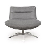 Alfio Swivel Chair in grey upholstery by Moroni