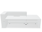 Valde LAV42L Straight Reception Desk w/ Left Countertop (ADA Compliant) - 104" w/ White Pastel Body + Worktop by MDD Office Furniture
