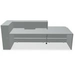 Valde LAV42L Straight Reception Desk w/ Left Countertop (ADA Compliant) - 104" w/ Aluminum Satinato Body + Worktop by MDD Office Furniture