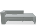 Valde LAV42L Straight Reception Desk w/ Right Countertop (ADA Compliant) - 104" w/ Aluminum Satinato Body + Worktop by MDD Office Furniture