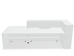 Valde LAV43L Straight Reception Desk w/ Left Countertop (ADA Compliant) - 115" w/  White Pastel Body + Worktop by MDD Office Furniture