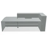 Valde LAV43L Straight Reception Desk w/ Left Countertop (ADA Compliant) - 115" w/  Aluminum Satinato Body + Worktop by MDD Office Furniture