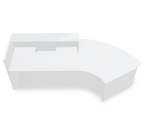 Valde LAV89L Curved Reception Desk w/ Right Countertop (ADA Compliant) - 112" w/ White Pastel Body + Worktop by MDD Office Furniture