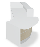 Valde LAV94L Curved Reception Desk w/ Right Countertop (ADA Compliant) - 151" by MDD Office Furniture