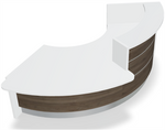 Valde LAV31L Curved Reception Desk w/ Right Countertop (ADA Compliant) - 115" by MDD Office Furniture