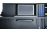 Close up of Valde Reception Desk optional accessories by MDD Office Furniture