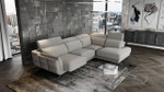 Ronda Sectional Sofa w/ RHF Bumper Chaise in (Cement 13 upholstery) by Modekraft