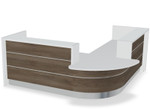 Valde Reception Desk LAV105L Front View (Dark Walnut) by MDD Office Furniture