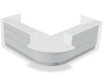 Valde Reception Desk LAV105L Front View (Grey Matte) by MDD Office Furniture