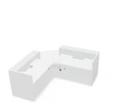 Valde 107" x 107" Corner Reception Desk w/ Countertop (ADA Compliant) LAV105L w/ White Pastel Body + Worktop by MDD Office Furniture