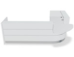 Valde Reception Desk LAV107L Front View (White High Gloss) by MDD Office Furniture