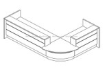 Valde Reception Desk LAV108L Drawing by MDD Office Furniture