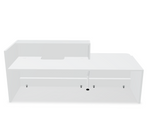 Valde LAV20L Straight Reception Desk w/ Right Countertop (ADA Compliant) - 93" w/ White Pastel Body + Worktop by MDD Office Furniture