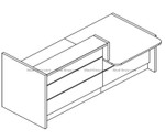 Valde Reception Desk LAV21L Drawing by MDD Office Furniture