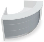 Valde Reception Desk LAV53L Front View (Grey High Gloss) by MDD Office Furniture