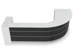 Valde Reception Desk LAV57L Front View (Honey Oak) by MDD Office Furniture