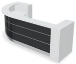 Valde Reception Desk LAV58L Front View (Anthracite High Gloss) by MDD Office Furniture