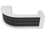 Valde Reception Desk LAV58L Front View (Anthracite High Gloss) by MDD Office Furniture