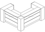 Valde Reception Desk LAV136L Drawing by MDD Office Furniture