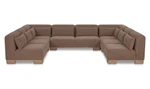 June U Shaped Modular Sectional Sofa - Dark Brown by Moe's Home Collection