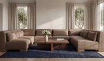 June U Shaped Modular Sectional Sofa - Dark Brown by Moe's Home Collection lifestyle