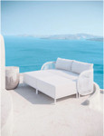 Kamari White Mist All-Weather Rope 3 Seat Sofa with Cloud Cushion by Azzurro Living  lifestyle