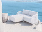 Kamari White Mist All-Weather Ottoman with Cloud Cushion by Azzurro Living lifestyle