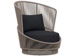 Palma Mocha All-Weather Rope Swivel Club Chair + Cushion by Azzurro Living
