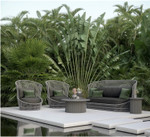 Palma Mocha All-Weather Rope Swivel Club Chair + Cushion by Azzurro Living lifestyle