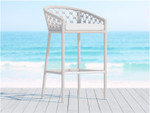 Amelia Sand Rope Bar Stool + Polar Cushion by Azzurro Living Lifestyle