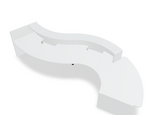 Valde 172" Curved Reception Desk w/ Right Countertop (ADA Compliant) - LAV39L w/ White Pastel Body + Worktop by MDD Office Furniture