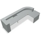 Valde 146" Corner Reception Desk w/ Right Countertop (ADA Compliant) LAV159L by MDD Office Furniture