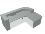 Valde 118" Corner Reception Desk w/ Right Countertop (ADA Compliant) LAV157L w/ Aluminum Satinato Body +  Worktop by MDD Office Furniture