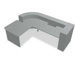 Valde 107" Corner Reception Desk w/ Left Countertop (ADA Compliant) LAV1561L w/ Aluminum Satinato Body + Worktop by MDD Office Furniture