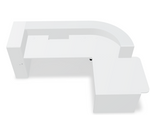Valde 107" Corner Reception Desk w/ Right Countertop (ADA Compliant) LAV155L w/ White Pastel Body + Worktop by MDD Office Furniture