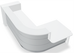 Valde 107" Corner Reception Desk w/ Left Countertop (ADA Compliant) LAV156L by MDD Office Furniture