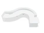 Valde 160" Curved Reception Desk w/ Right Countertop (ADA Compliant) LAV64L w/ Pastel White Body + Worktop by MDD Office Furniture