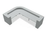 Valde 138" x 99" Corner Reception Desk - LAV152L w/ Aluminum Satinato Body + Worktop by MDD Office Furniture