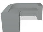 Valde LAV146L Corner Reception Desk - 99" x 99" w/ Aluminum Satinato Body + Worktop by MDD Office Furniture