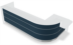 Valde LAV145L Corner Reception Desk w/ Left Countertop (ADA Compliant) 135" x 76" by MDD Office Furniture