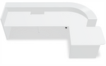 Valde LAV144L Corner Reception Desk w/ Right Countertop (ADA Compliant) 135" x 76" w/ White Pastel Body + Worktop by MDD Office Furniture